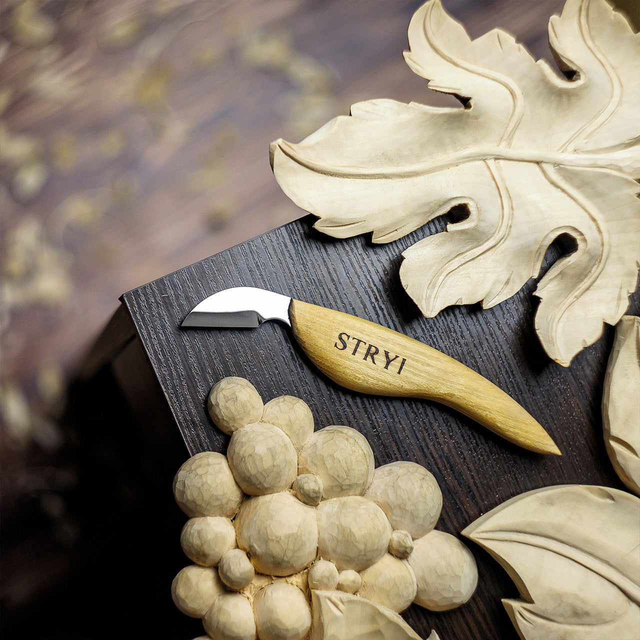 Knife for chip carving 30mm STRYI, Carving knife, Carving tools, Forged knife, Stryiwoodcarving