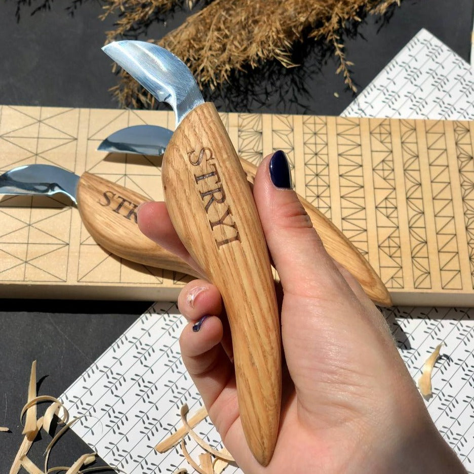 Knife for chip carving 30mm STRYI, Carving knife, Carving tools, Forged knife, Stryiwoodcarving