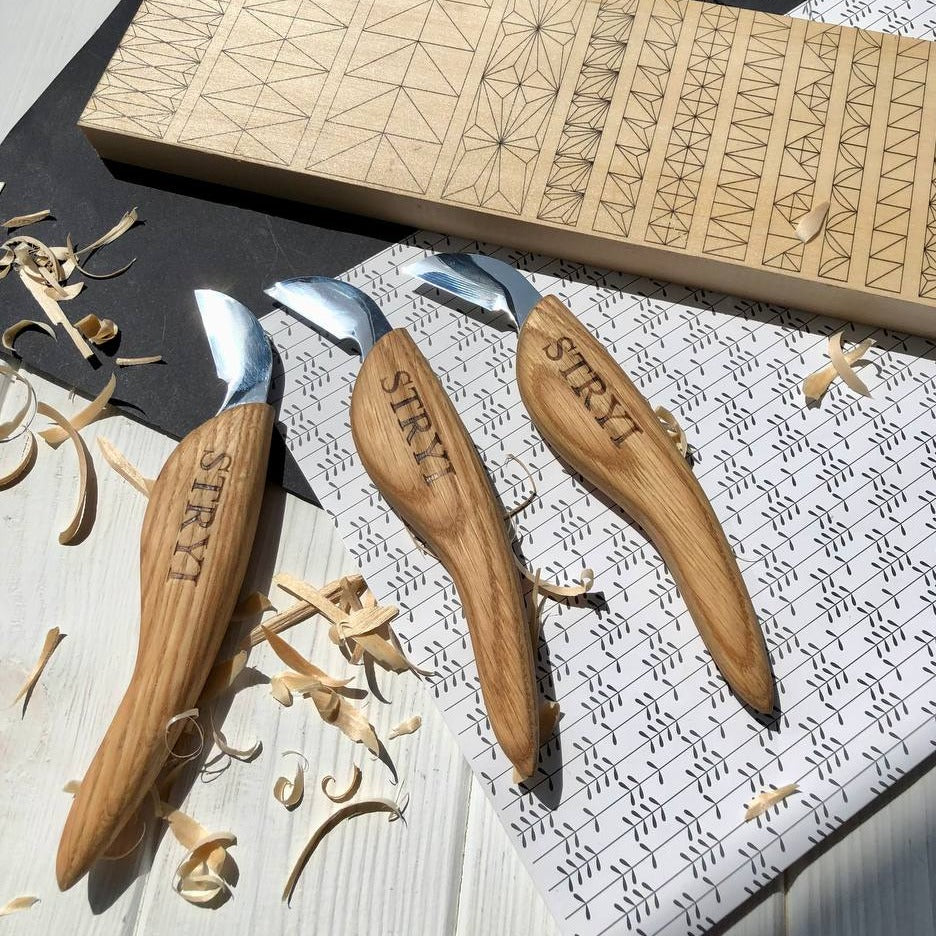 Knife for chip carving 30mm STRYI, Carving knife, Carving tools, Forged knife, Stryiwoodcarving