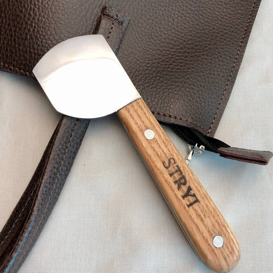 Rounded-bevel skiving knife for leather, STRYI Profi, Leather craft knife, Skiving leather, Leather working tool