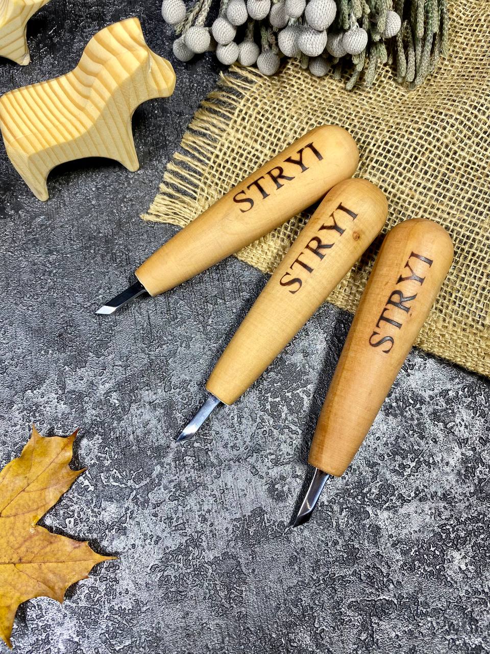 Knife skewed for detailed carving STRYI Profi, scalpel for woodworking new
