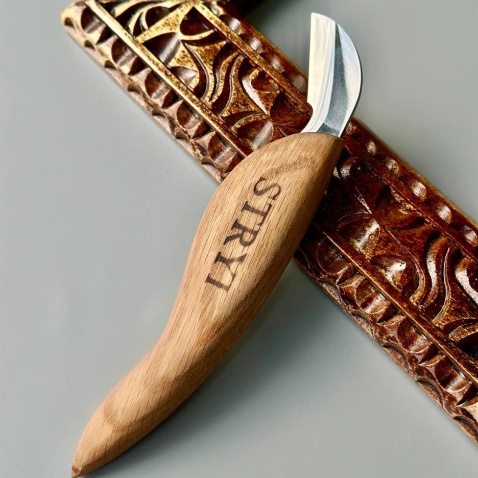 Knife for chip carving 30mm STRYI, Carving knife, Carving tools, Forged knife, Stryiwoodcarving