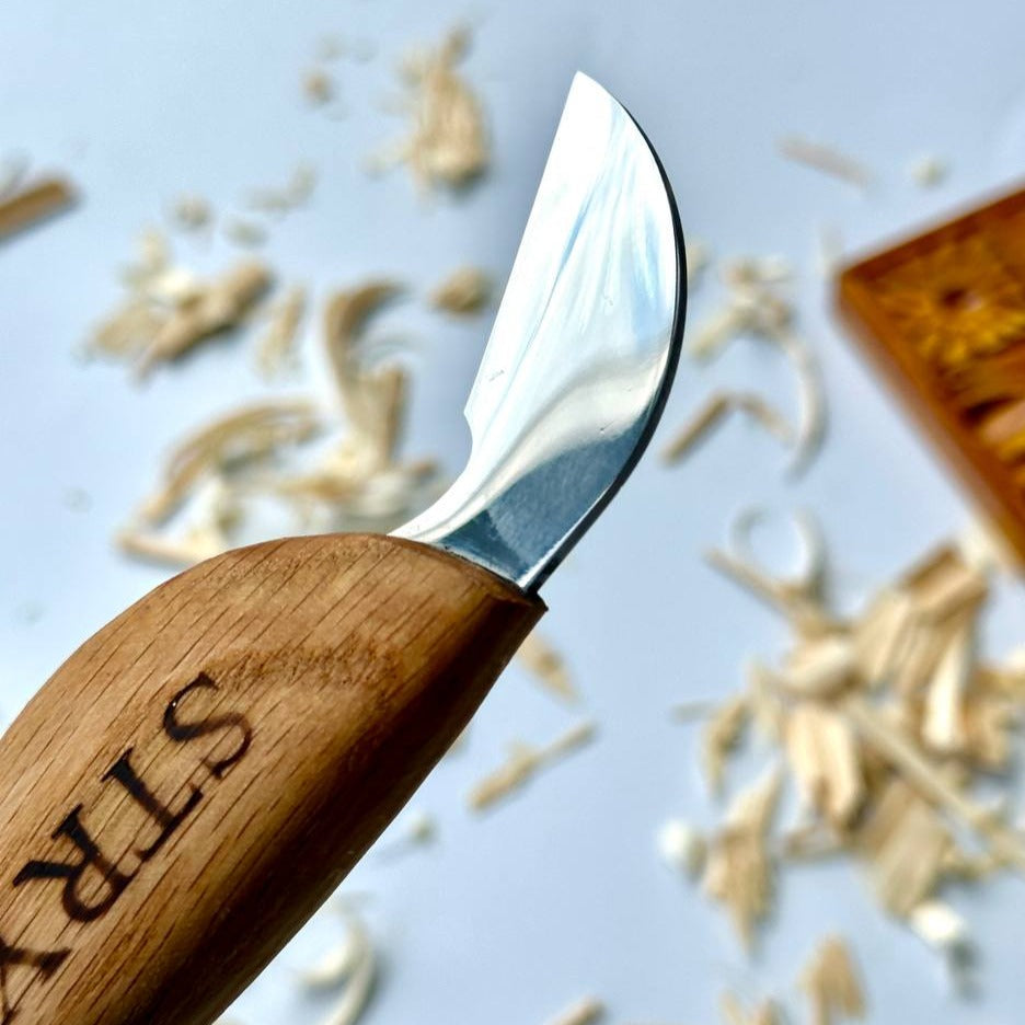 Knife for chip carving 30mm STRYI, Carving knife, Carving tools, Forged knife, Stryiwoodcarving