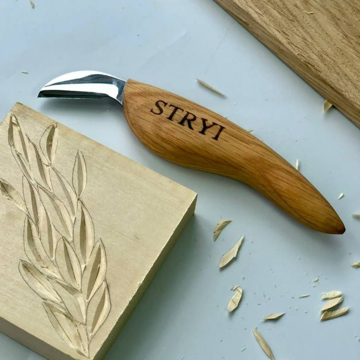 Knife for chip carving 30mm STRYI, Carving knife, Carving tools, Forged knife, Stryiwoodcarving