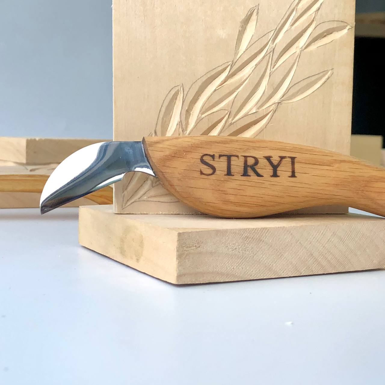Knife for chip carving 30mm STRYI, Carving knife, Carving tools, Forged knife, Stryiwoodcarving