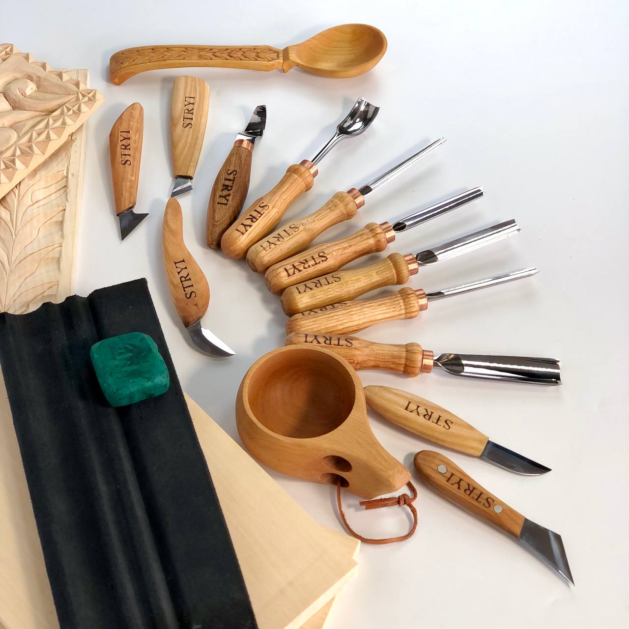 Wood carving toolset 12 pcs Chisels and Gouges STRYI Profi, Tools for wood carving, Woodworking kit