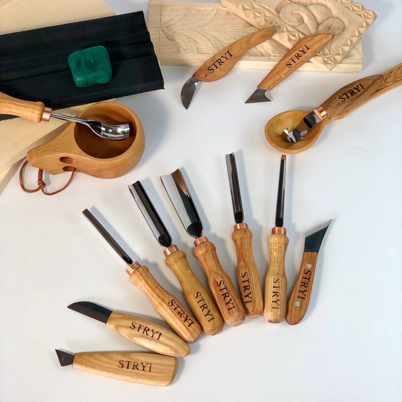 Wood carving toolset 12 pcs Chisels and Gouges STRYI Profi, Tools for wood carving, Woodworking kit