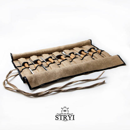 Burlap Storage Roll-case for storage 15 chisels