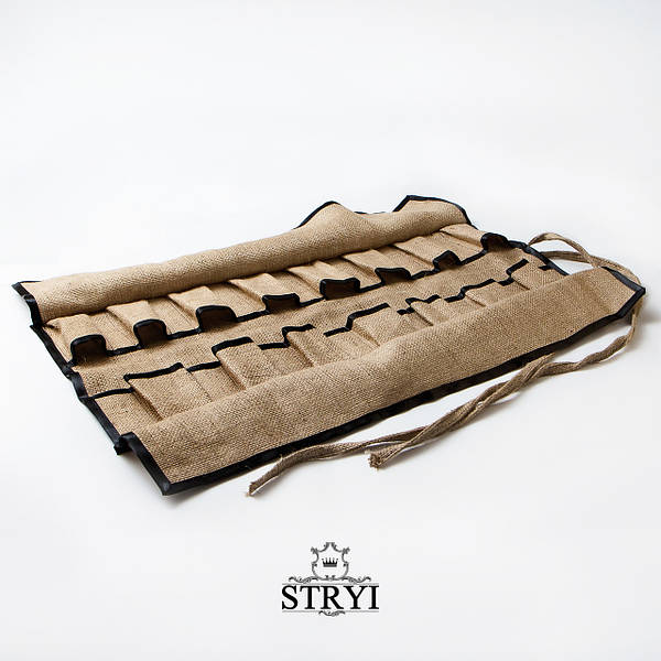 Burlap Storage Roll-case for storage 15 chisels