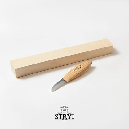 Whittling knife 50mm STRYI Profi, Woodcarving tool, Sloyd knife, Carving knife, Straight blade knife