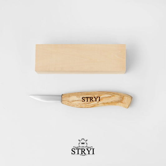 Carving kit  for figurines - knife with basswood blank STRYI Start