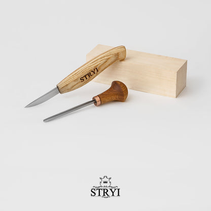 Wood carving set STRYI Start for carving figures, Making toys, Knives set