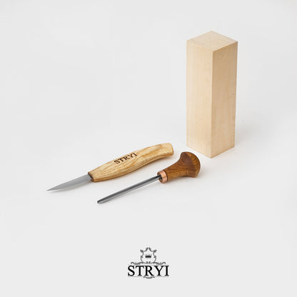 Wood carving set STRYI Start for carving figures, Making toys, Knives set