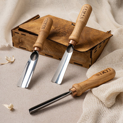 Basic woodcarving tools set for relief carving, 3pcs STRYI Start