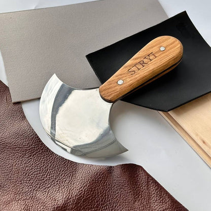 STRYI Profi Leather Round Knife, Half-moon knife for leather cutting