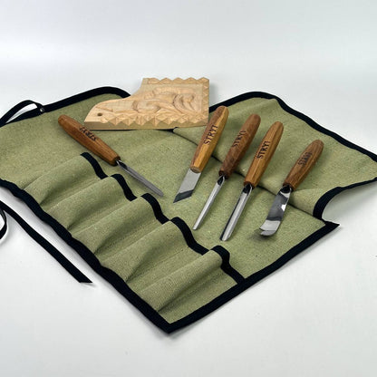 Basic wood carving toolset for relief carving, 5pcs STRYI Profi, Carving kit