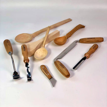 Bowl and spoon carving kit STRYI, 5 pcs DIY Wooden Bowl, Basic ser for woodworking