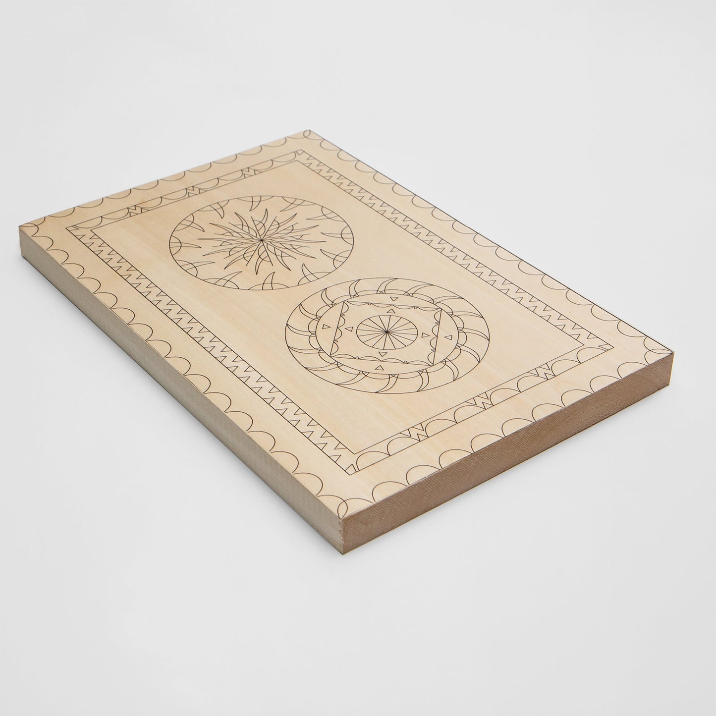 Basswood practice board 30*20cm for beginner in chip carving, Training tutorials and Carving patterns