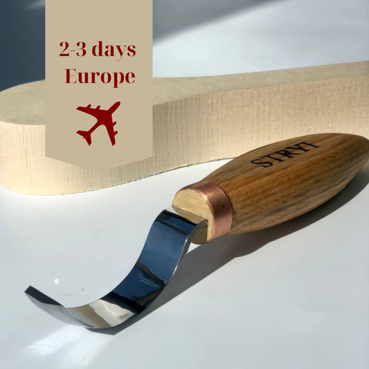 Spoon Bowl Kuksa carving hook knife 50mm STRYI Profi, Hook knife, Spoon knife, Carving plates