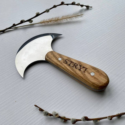 STRYI Profi Leather Round Knife, Half-moon knife for leather cutting