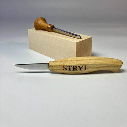 Wood carving set STRYI Start for carving figures, Making toys, Knives set