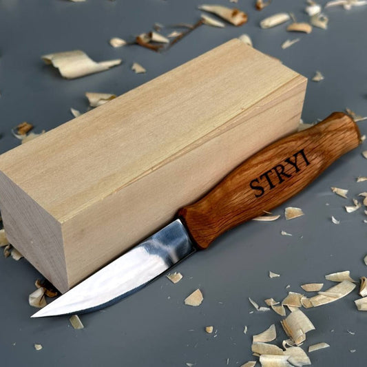 Sloyd knife STRYI Profi for wood carving 80mm, Carving tools, Carving knife, Gift for friend