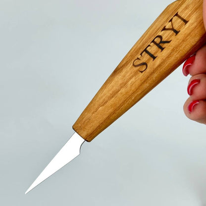 Wood carving knife 40mm STRYI Profi for detailed carving, Whittling knife, Sloyd knife