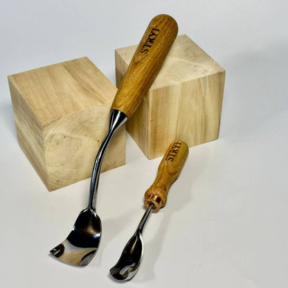 Bowl Carving set of 2 Bent gouges STRYI Profi, Kuksa gouges, Bowl carving, Gift for young man