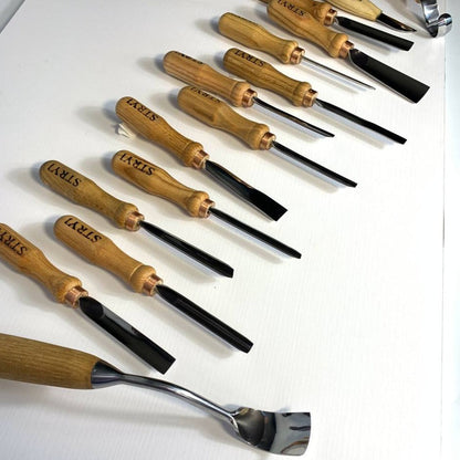 Versatile Сarving Toolset of 14 pcs for relief caving, Making figurines, Chisels set