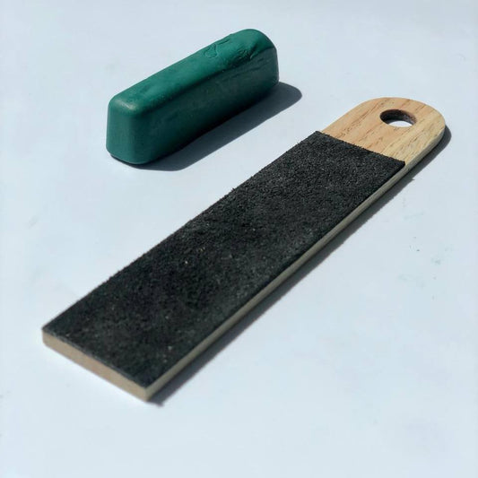 Pocket sharpening leather strop for carving tools, Camping tools, Sharpening pocket knives, Sharpening kit