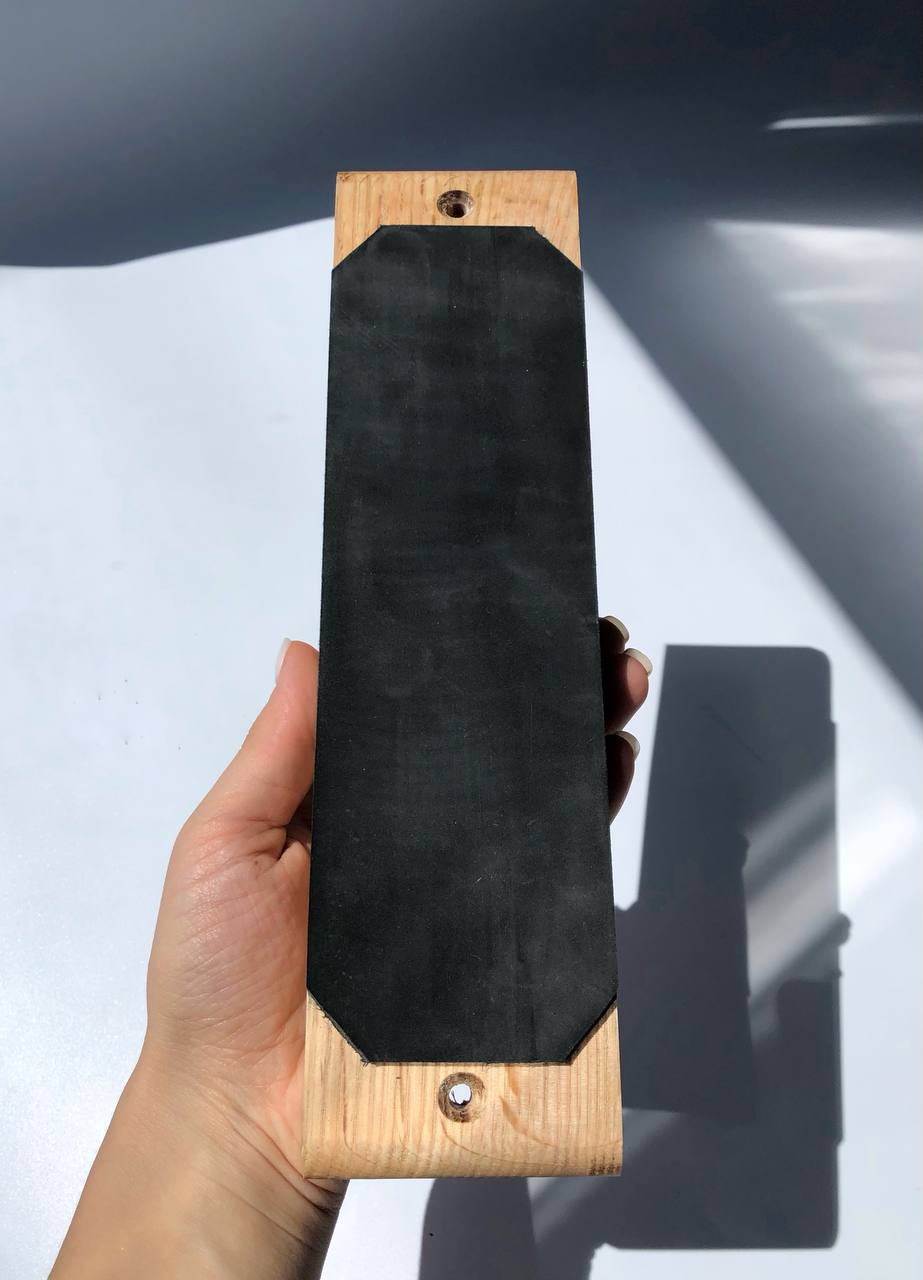 Leather strop for sharpening knives, Sharpening kit, Finishing knives, Polishing kit for flat chisels