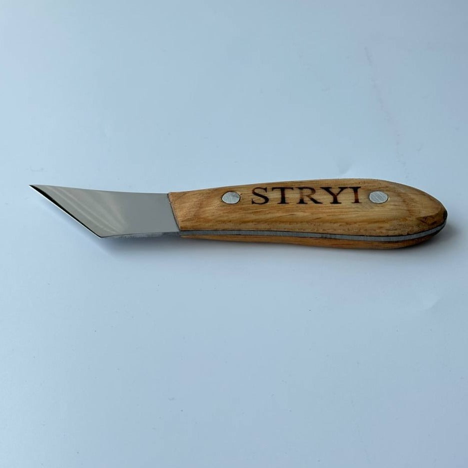 Figured carving knife for woodcarving 40mm STRYI Profi, Whittling knives, Sloyd knives, Knife for wooden jewelry