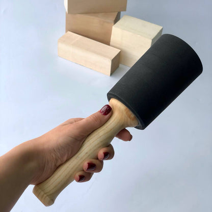 Rubber mallet for woodworking and wood carving, stone processing, for making sculpture