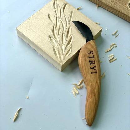 Knife for chip carving  30mm STRYI, Carving knife, Carving tools, Forged knife, Stryiwoodcarving