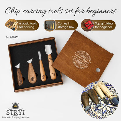 Full toolset STRYI-AY Start for woodcarver, All-inclusive for hobby