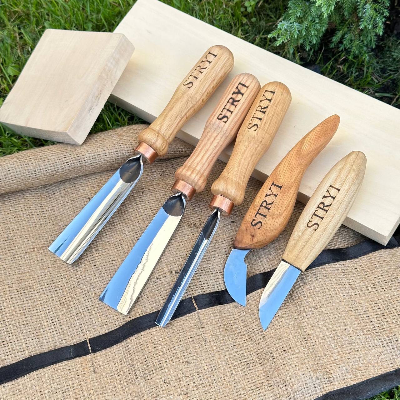 Woodworking chisels set, Wood carving kit, 5pcs STRYI Profi