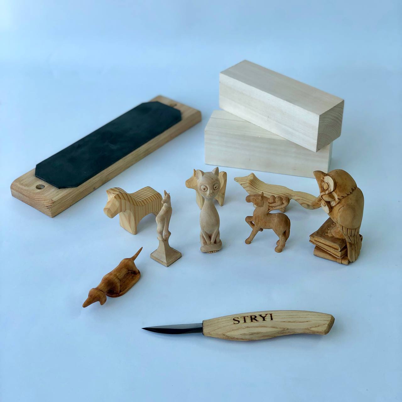 Figures carving kit - Knives set, Whittling knife, Outdoor toolset