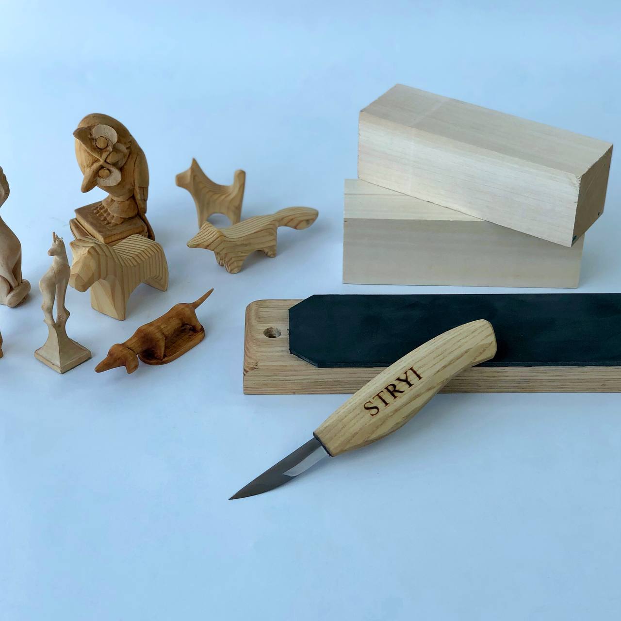 Figures carving kit - Knives set, Whittling knife, Outdoor toolset