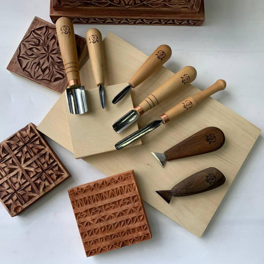 Wood carving set of 7 tools for chip carving STRYI Profi, Chip carving tools, Set for start carving, Gift for young man