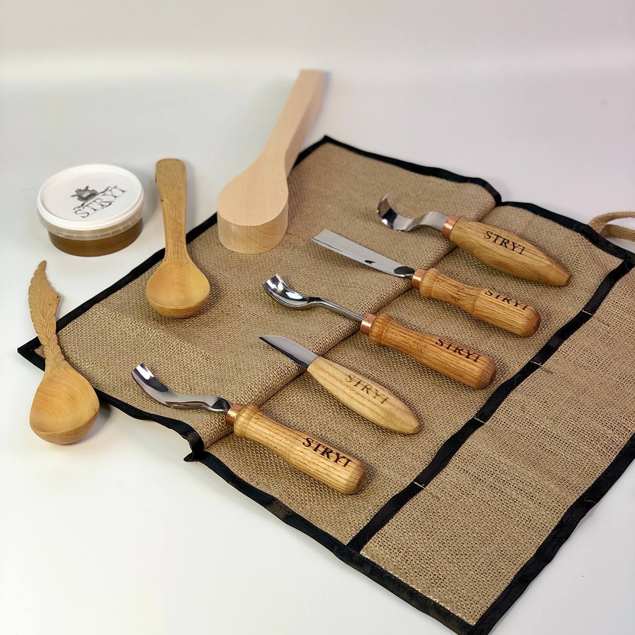 Spoon and kuksa carving kit, Bowl carving set, Stryi carving toolkit