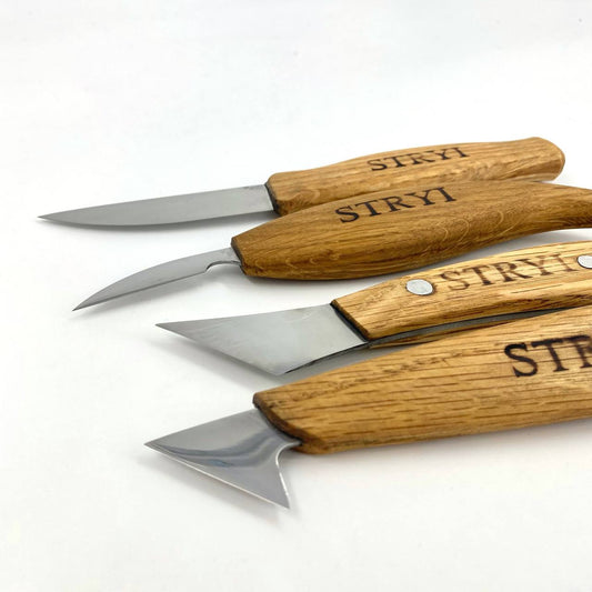 Knives set STRYI Profi 4 pcs for whittling and detailed carving